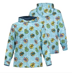 Grateful Dead x Section 119~UPF 50 Hoodie Floating Bears Light Blue NWT Men's XL